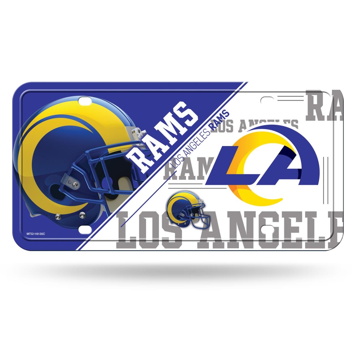 Rico 6734583366 Metal Los Angeles Rams License Plate