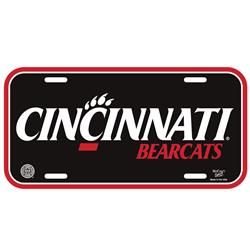 3208553214 6 x 12 in. NCAA Cincinnati Bearcats Plastic License Plate
