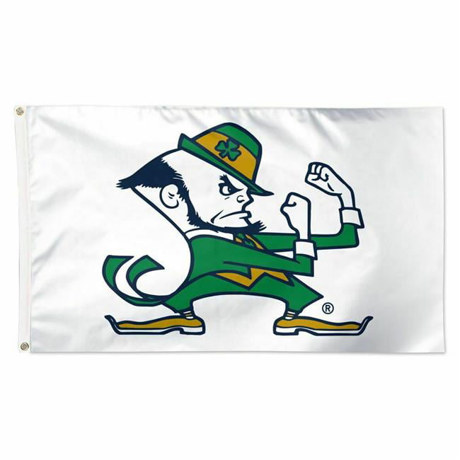 Picture of Wraft 9416634963 3 x 5 in. NCAA Deluxe Style Leprechaun Design Notre Dame Fighting Irish Flag&#44; White