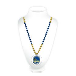 6734563764 Golden State Warriors Beads with Medallion Mardi Gras Style