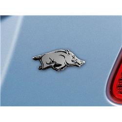 NCAA Arkansas Razorbacks Chrome Auto Emblem - Silver - 2.5 x 4 in. - 3D Design