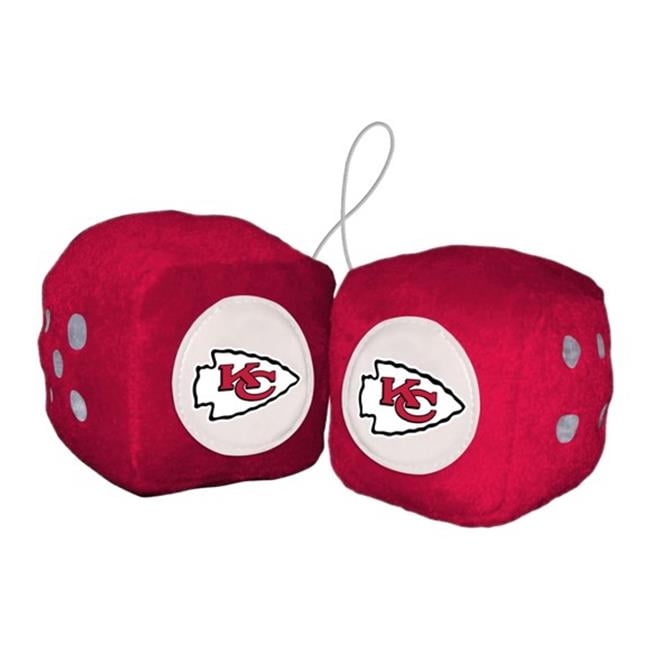 Picture of Fanmats 8162002212 3 in. NFL Kansas City Chiefs Fuzzy Dice