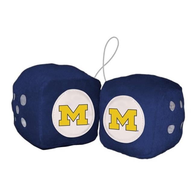3 in. NCAA Michigan Wolverines Fuzzy Dice