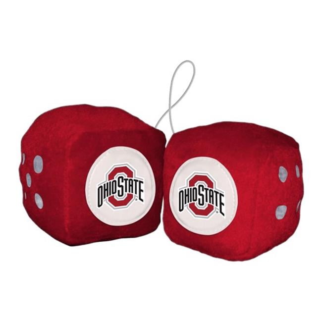8162002245 3 in. NCAA Ohio State Buckeyes Fuzzy Dice