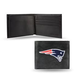 Picture of Rico Industries 2499414517 NFL New England Patriots Leather Embroidered Billfold Wallet, Black
