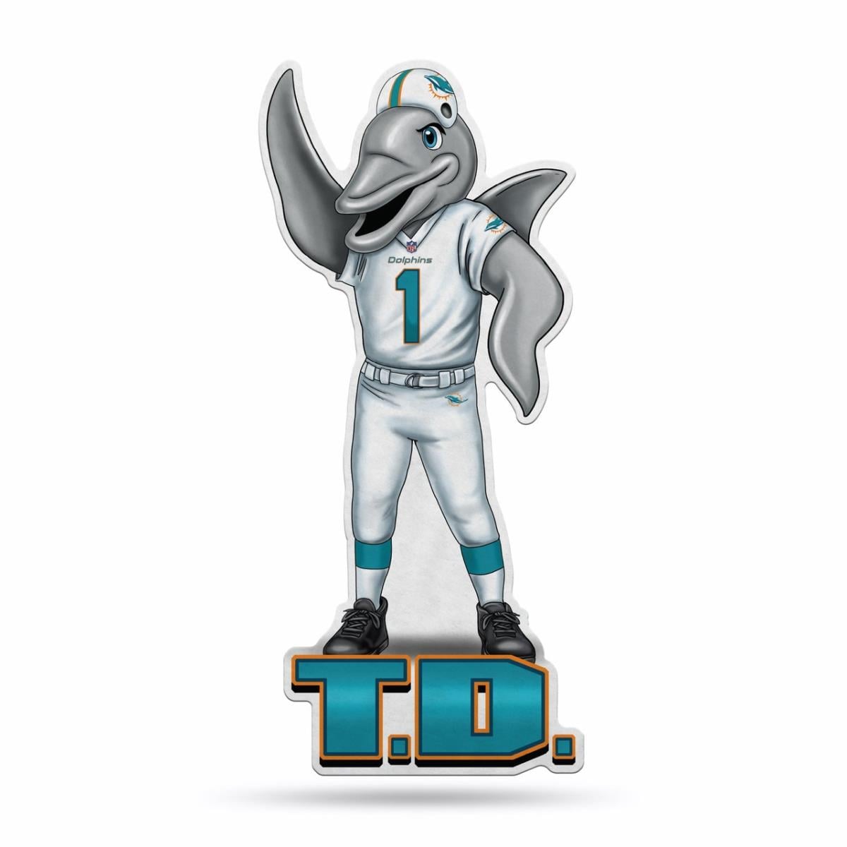 6734584351 Miami Dolphins Shape Cut Mascot Design Pennant