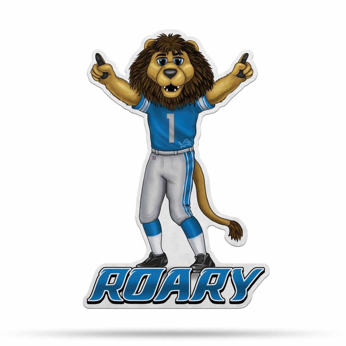 6734584363 Detroit Lions Shape Cut Mascot Design Pennant