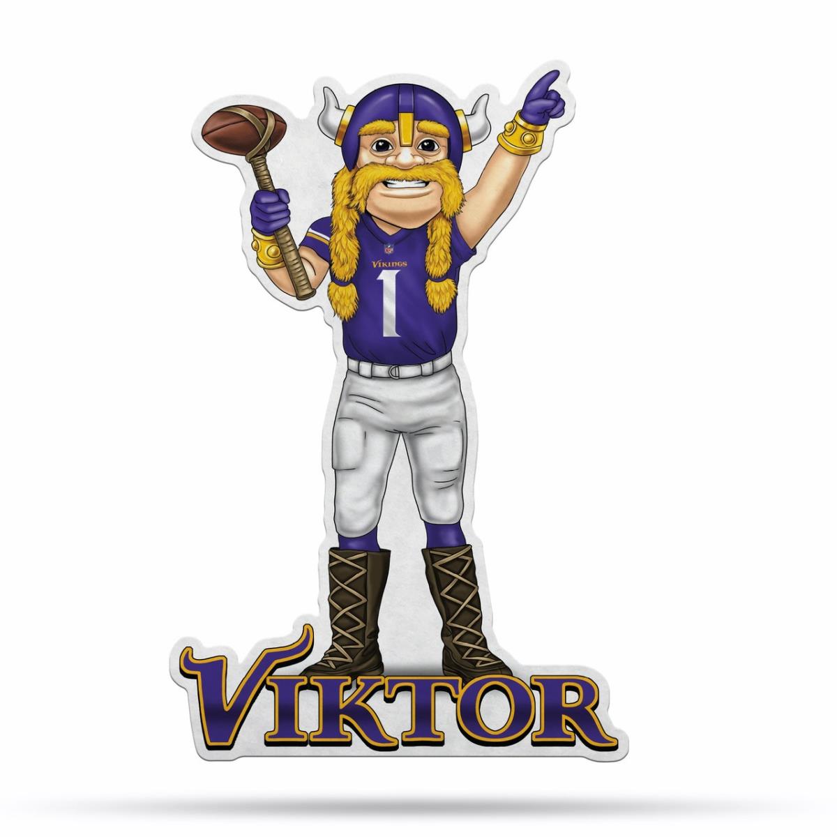 6734584369 Minnesota Vikings Pennant Shape Cut Mascot Design