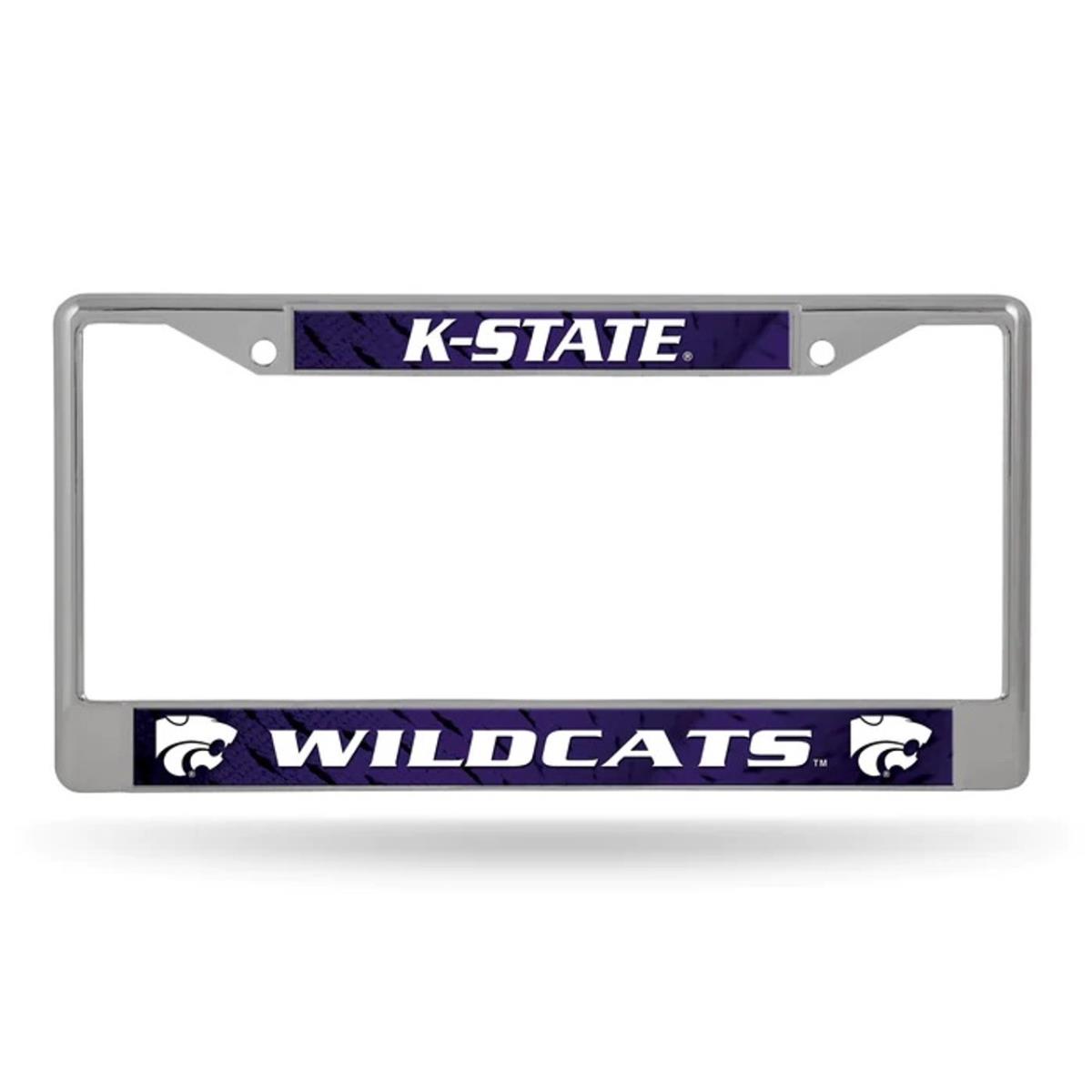 6734585261 NCAA Kansas State Wildcats Frame Chrome License Plate