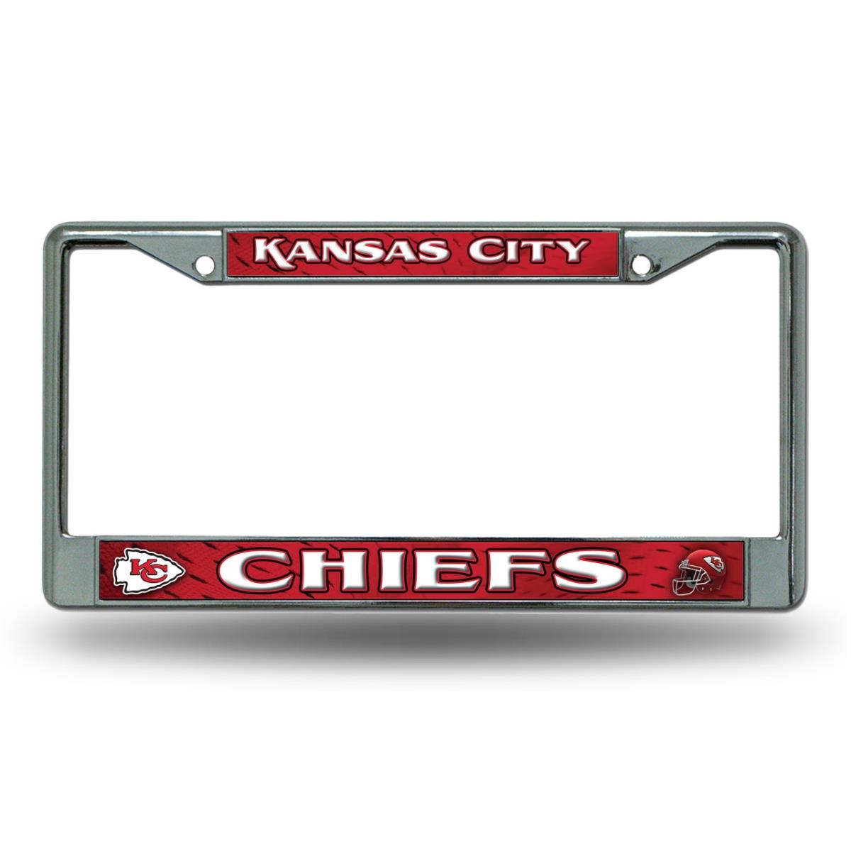 6734584903 Kansas City Chiefs License Plate Frame, Chrome