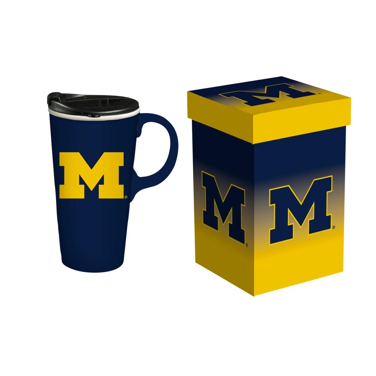 17 oz Travel Latte Boxed Michigan Wolverines Drink