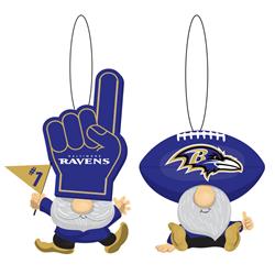 194601252 Baltimore Ravens Gnome Fan Ornament - Pack of 2