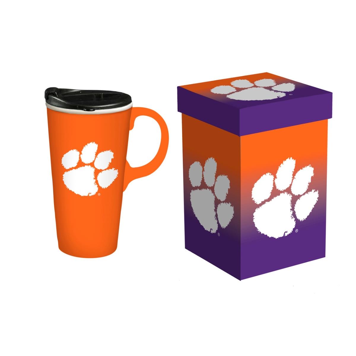 194607090 17 oz Travel Latte Boxed Clemson Tigers Drink