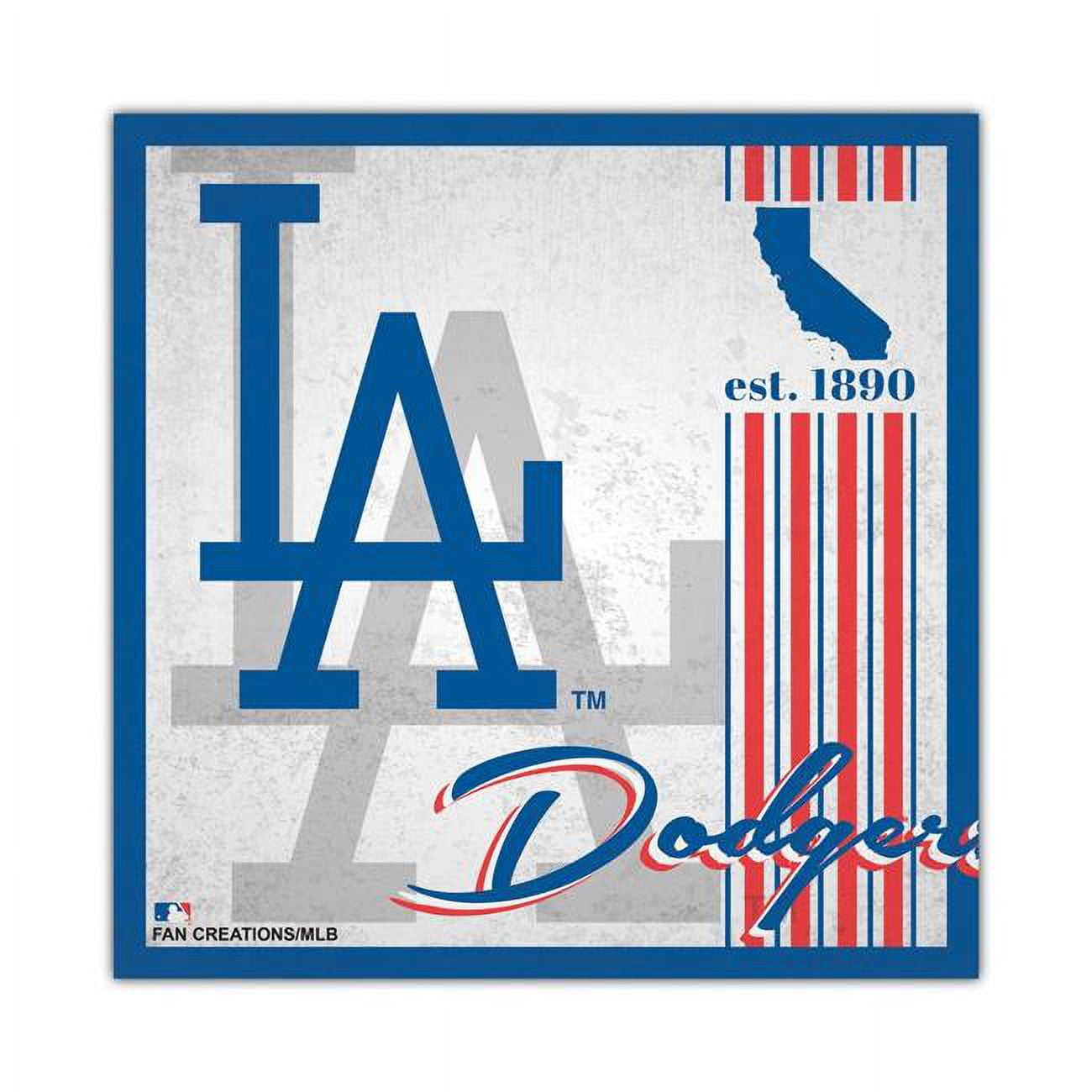 10 x 10 in. Album Design Los Angeles Dodgers Wood Sign