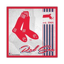 7846137122 10 x 10 in. Album Design Boston Red Sox Wood Sign