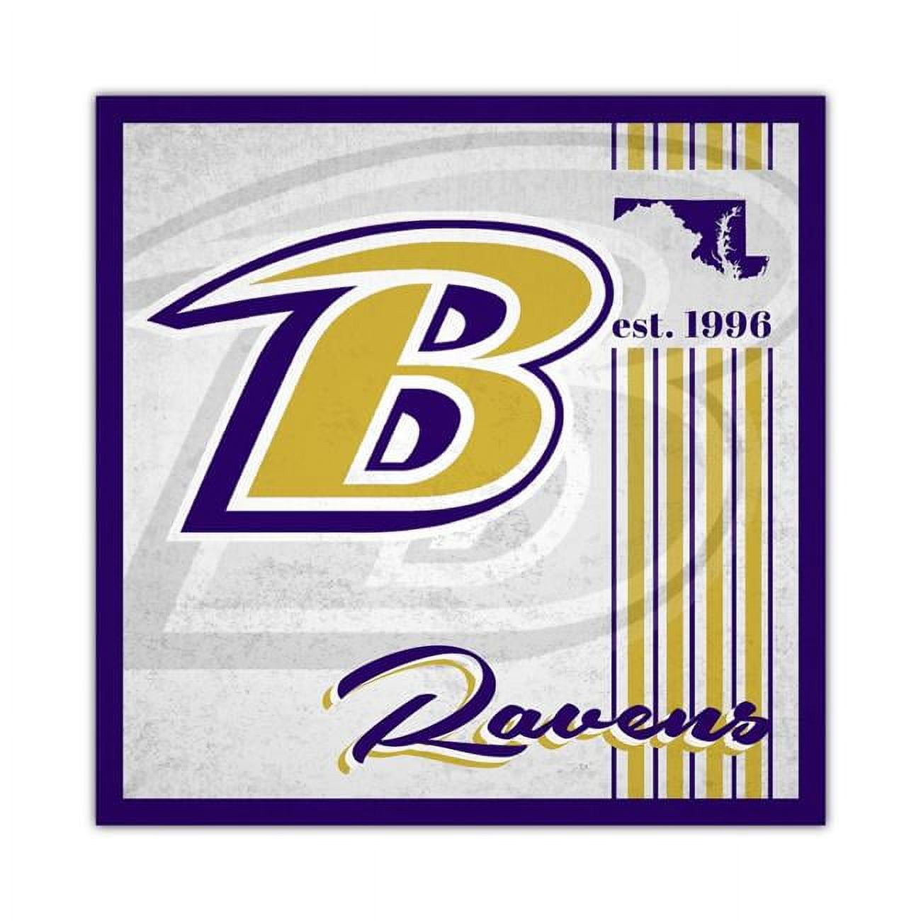 10 x 10 in. Album Design Baltimore Ravens Wood Sign