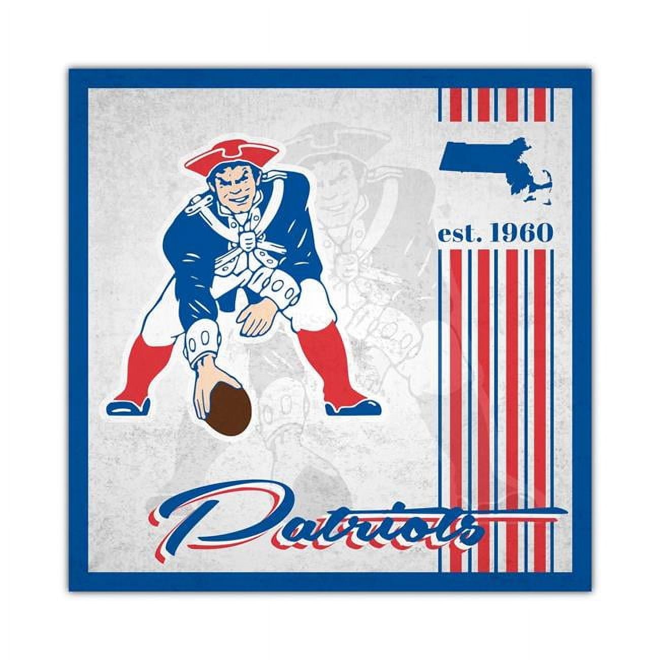 7846137149 10 x 10 in. Album Design New England Patriots Sign Wood
