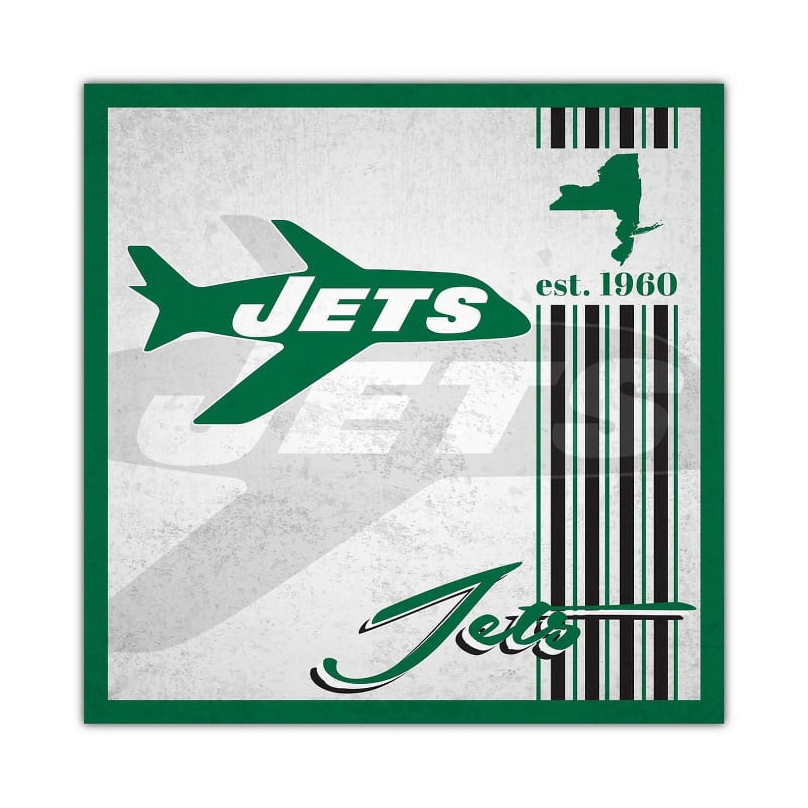 10 x 10 in. NFL New York Jets Album Design Wood Sign