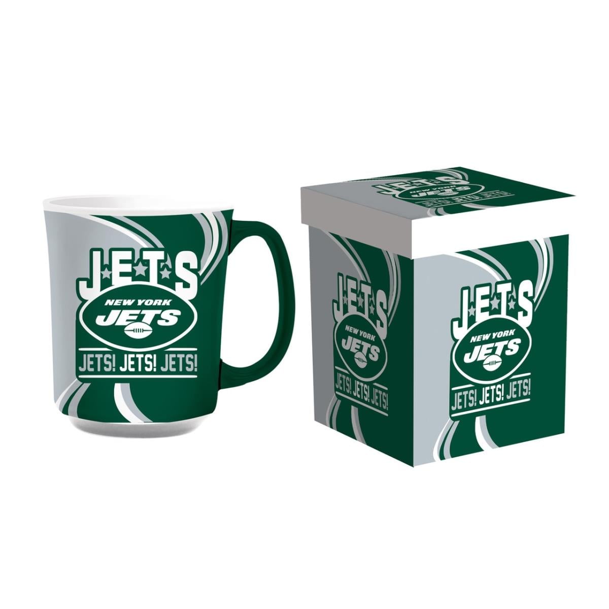 194685441 14 oz Ceramic with Matching Box New York Jets Coffee Mug
