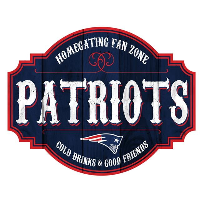 7846118158 12 in. New England Patriots Homegating Tavern Wood Sign
