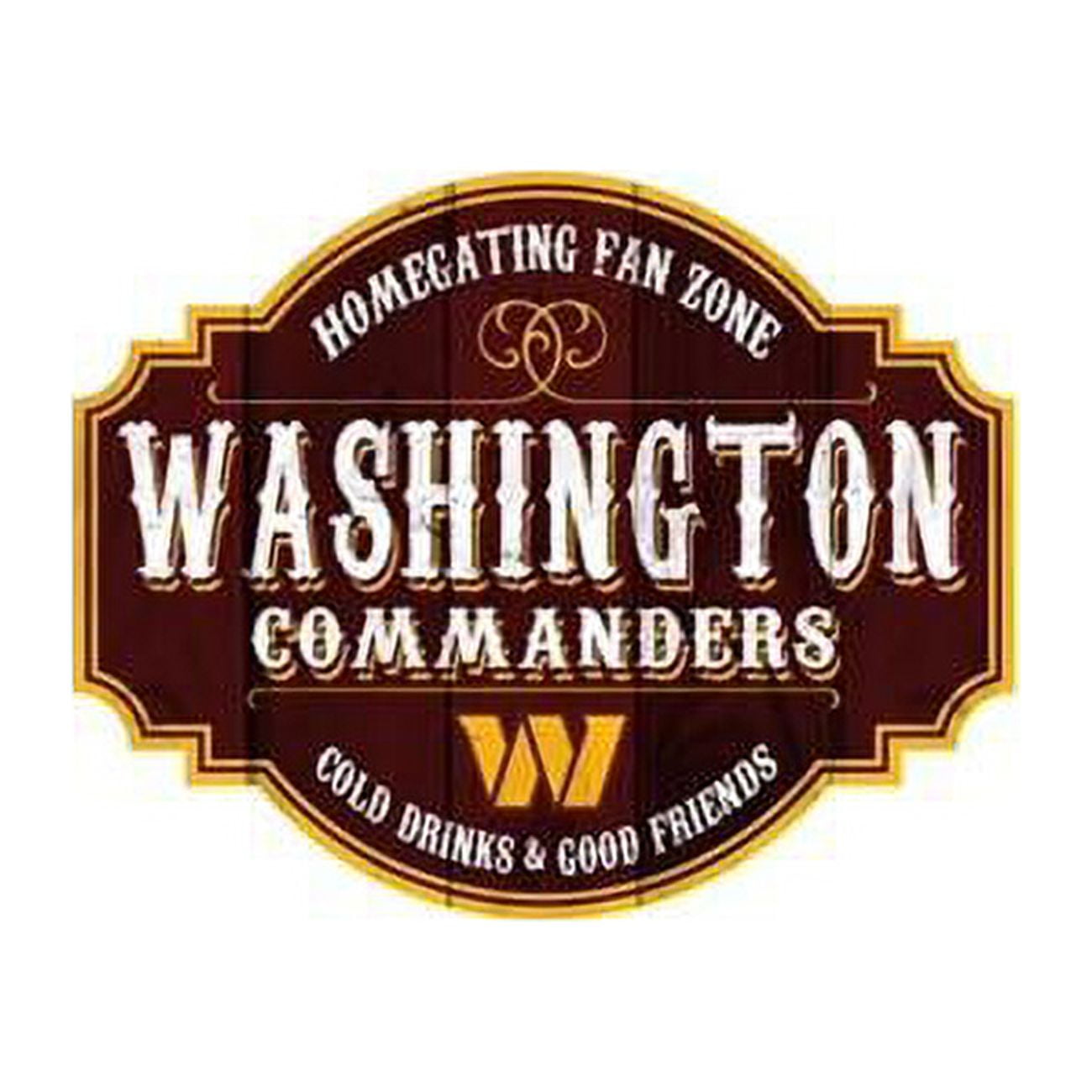 12 in. Homegating Tavern Washington Commanders Wood Sign