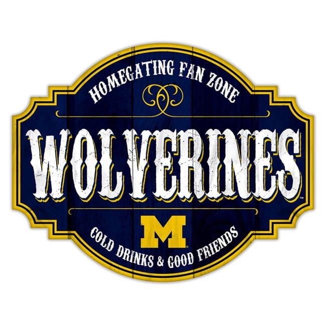 12 in. Homegating Tavern Michigan Wolverines Wood Sign