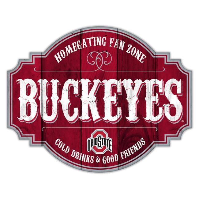 12 in. Homegating Tavern Ohio State Buckeyes Wood Sign