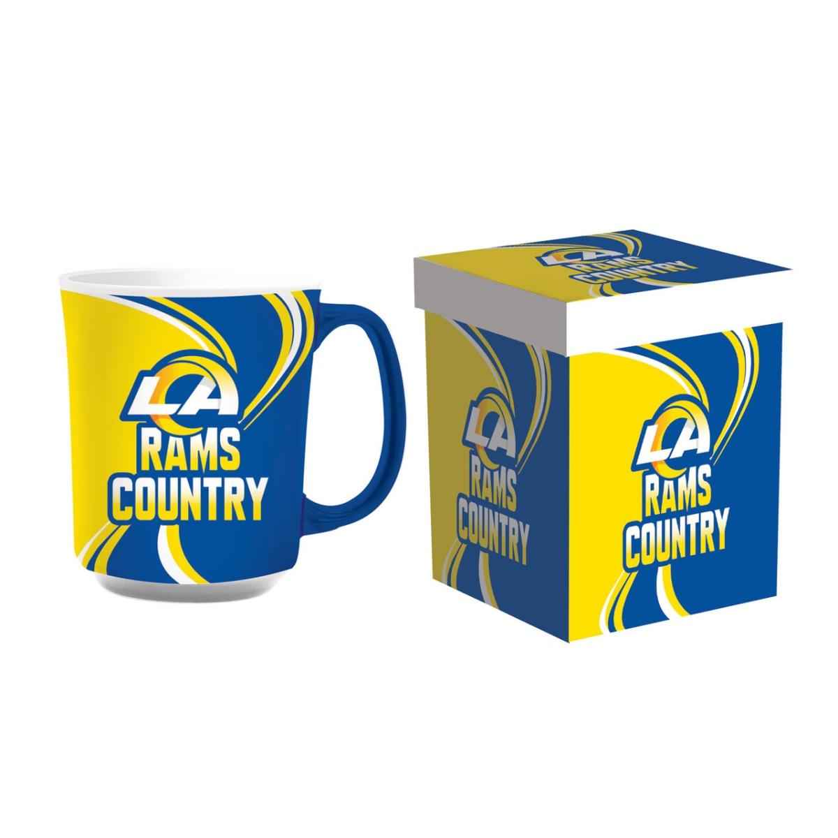 194646571 14 oz Ceramic with Matching Box Los Angeles Rams Coffee Mug