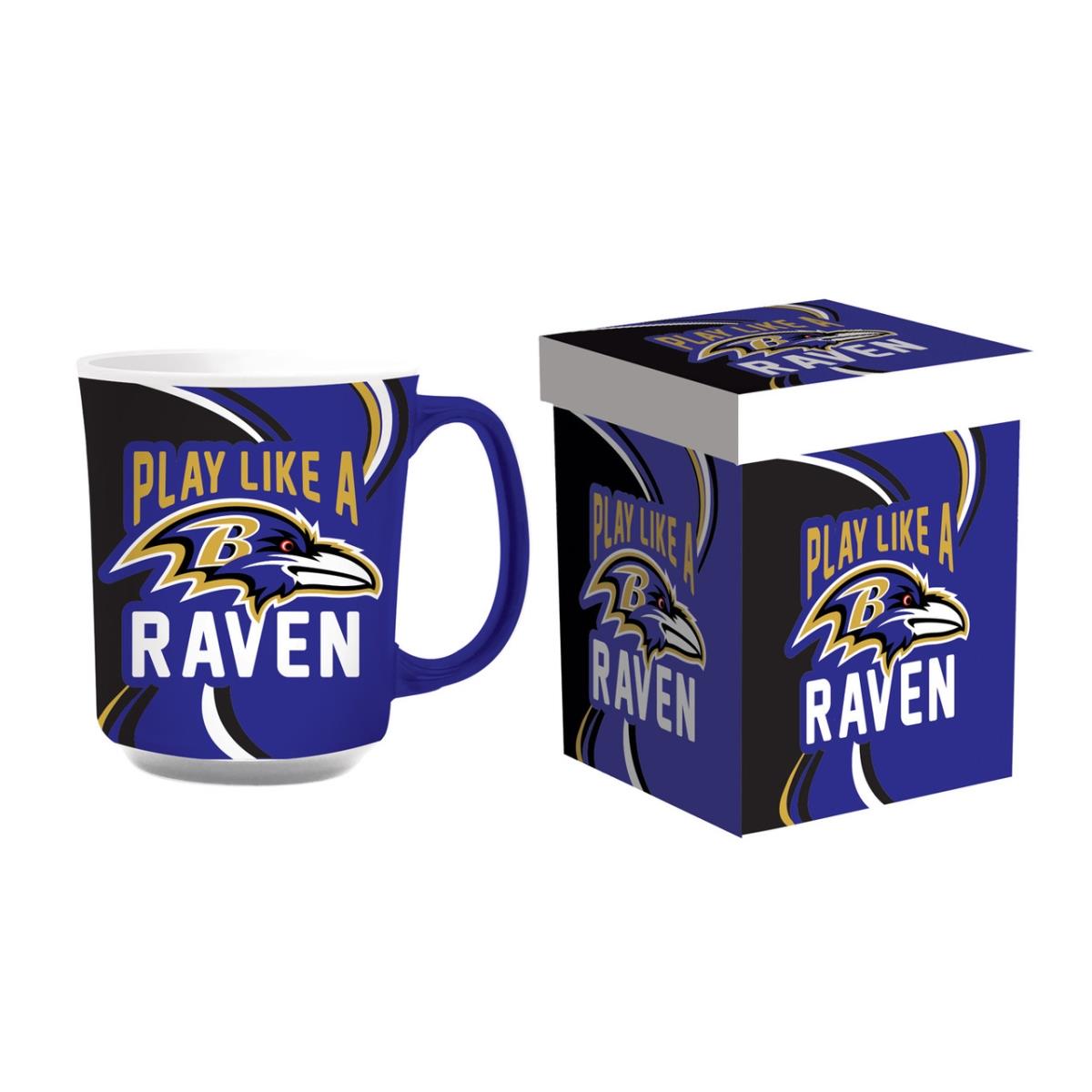 194649744 14 oz Ceramic with Matching Box Baltimore Ravens Coffee Mug