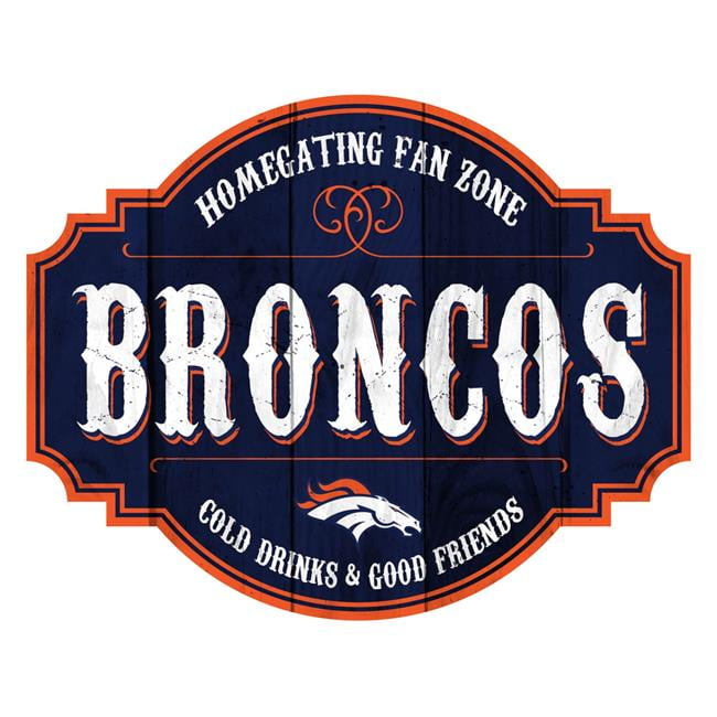 12 in. Homegating Tavern Denver Broncos Wood Sign