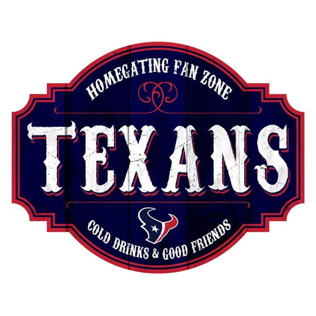 12 in. Houston Texans Sign Wood Homegating Tavern