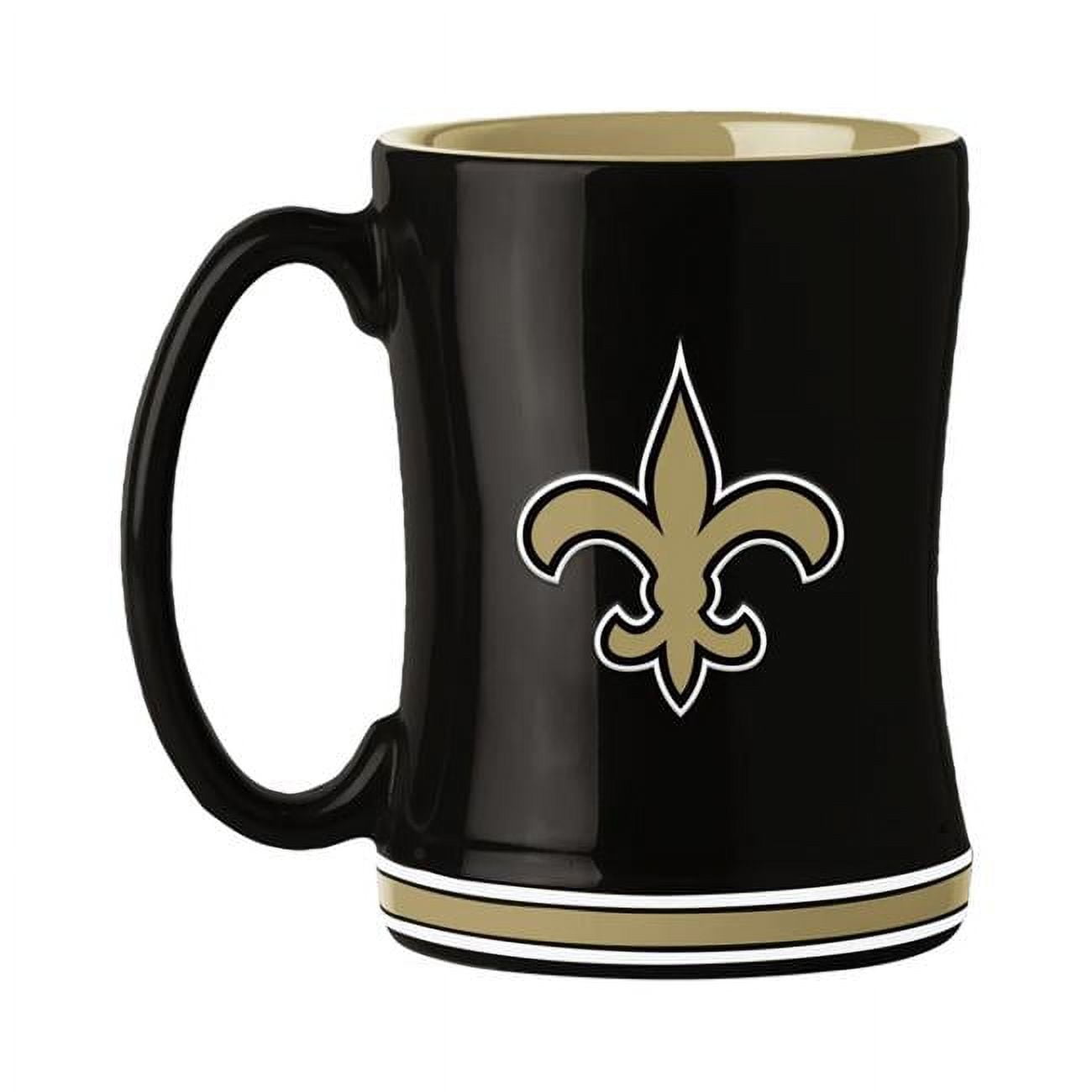 14 oz Sculpted Relief Team Color New Orleans Saints Coffee Mug