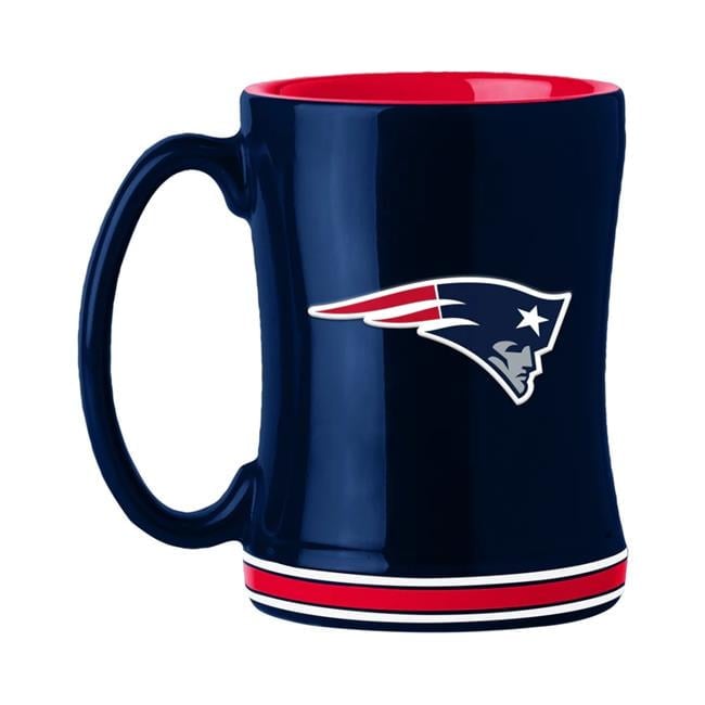 14 oz Sculpted Relief Team Color New England Patriots Coffee Mug