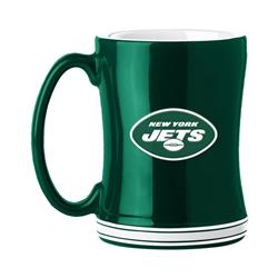 14 oz Sculpted Relief Team Color New York Jets Coffee Mug