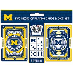 Michigan Wolverines Playing Cards & Dice Set