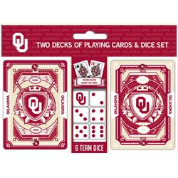 Masterpieces Puzzle 598801352 Oklahoma Sooners Playing Cards & Dice - Set of 2