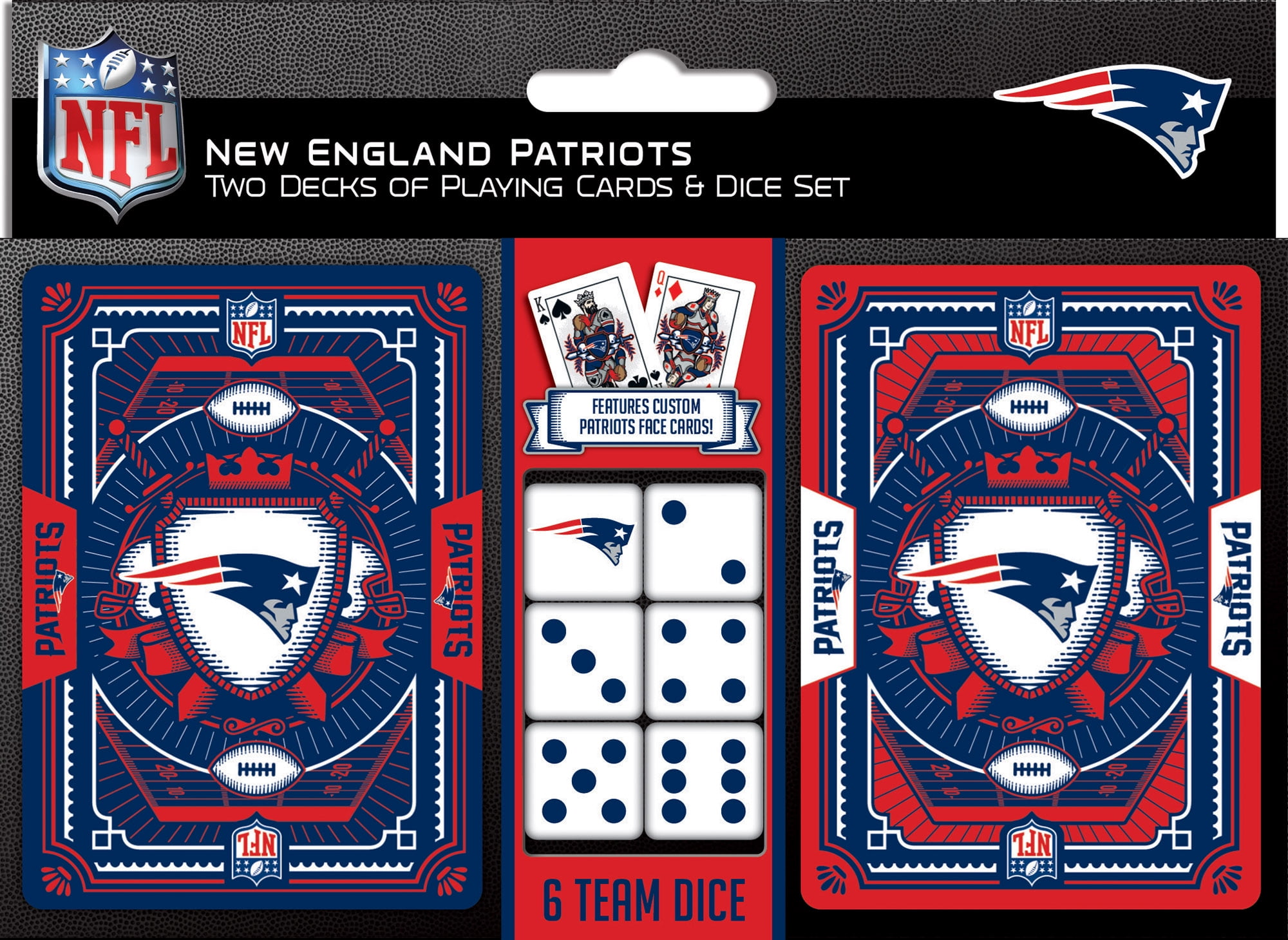 Masterpieces Puzzle 598801355 New England Patriots Playing Cards & Dice Set