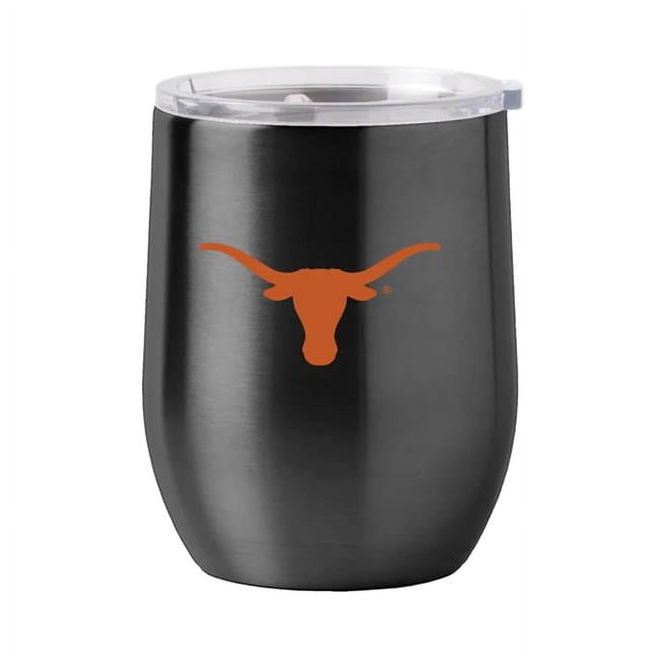 629395156 16 oz Stainless Steel Curved Texas Longhorns Travel Tumbler -  Logo