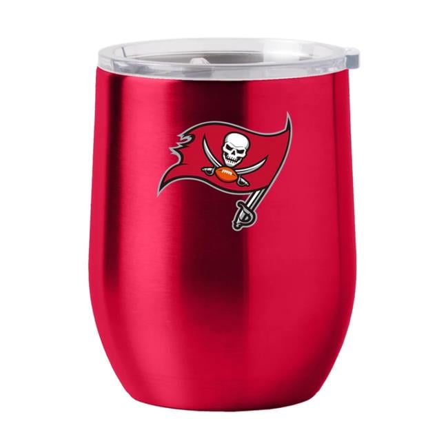 629381283 16 oz Stainless Steel Curved Tampa Bay Buccaneers Travel Tumbler -  Logo