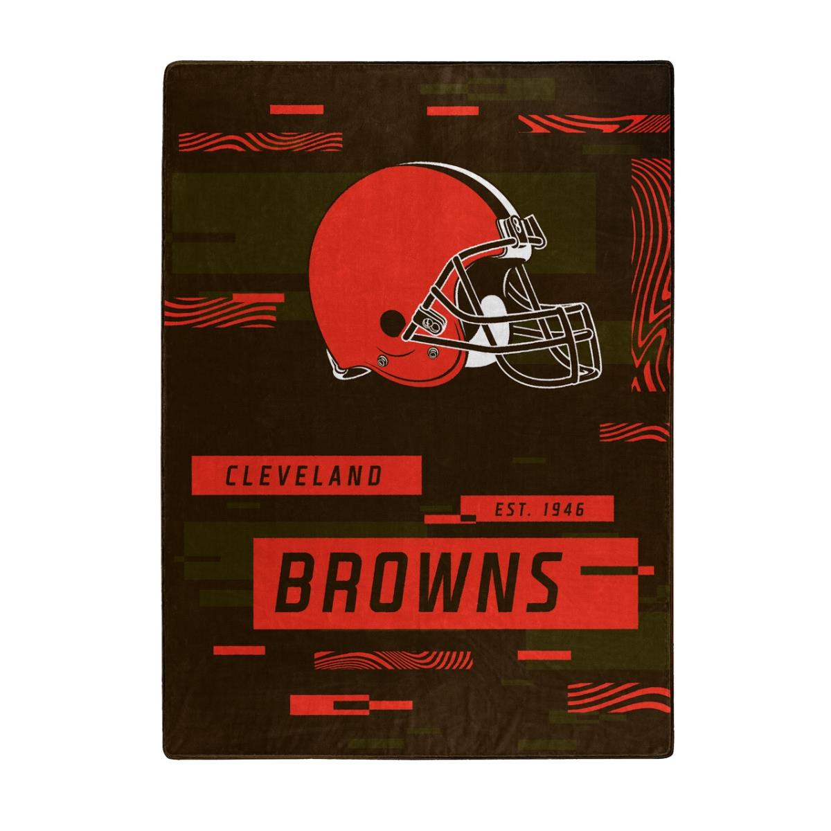 9060433333 60 x 80 in. Cleveland Browns Raschel Digitize Design Blanket