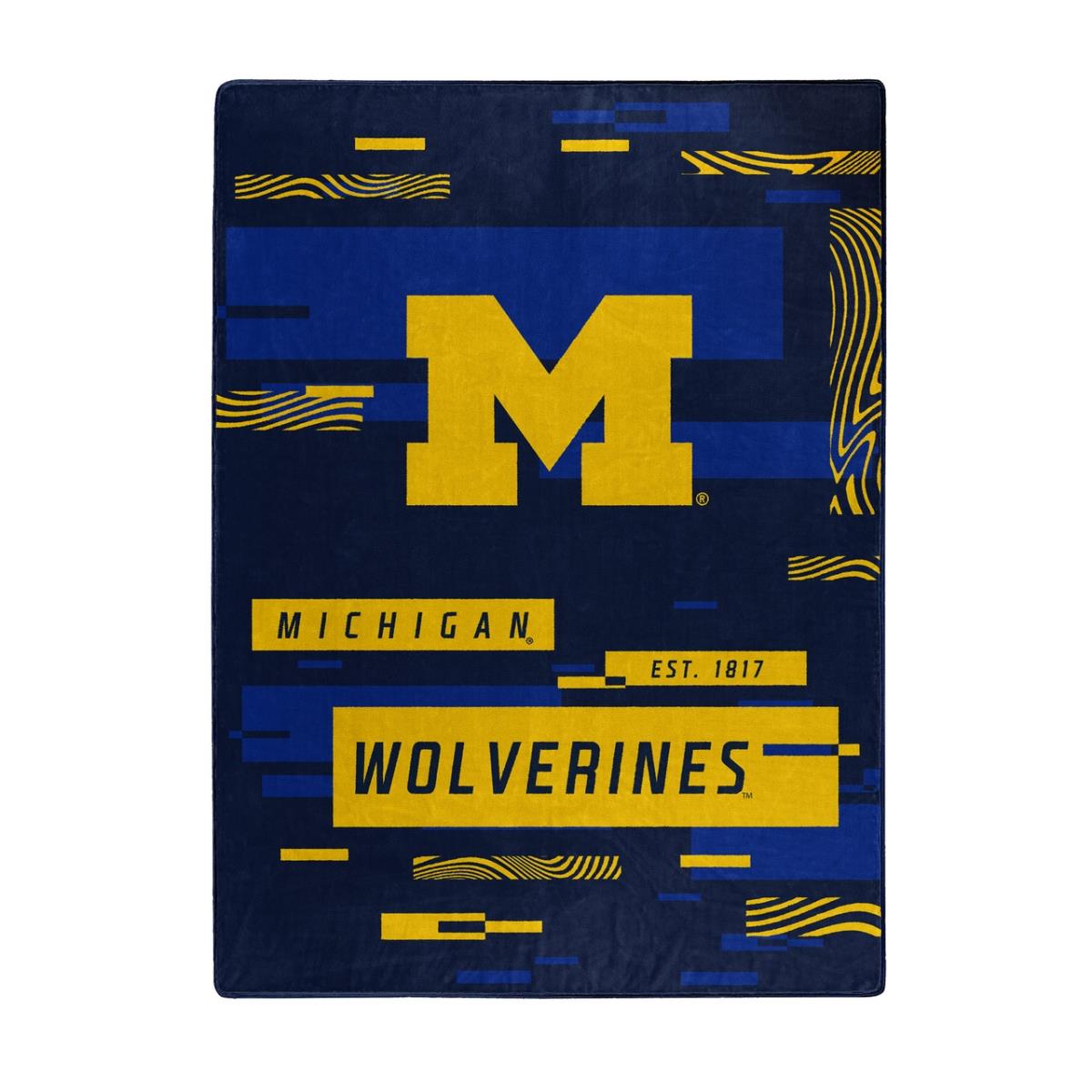 9060433224 60 x 80 in. Michigan Wolverines Raschel Digitize Design Blanket
