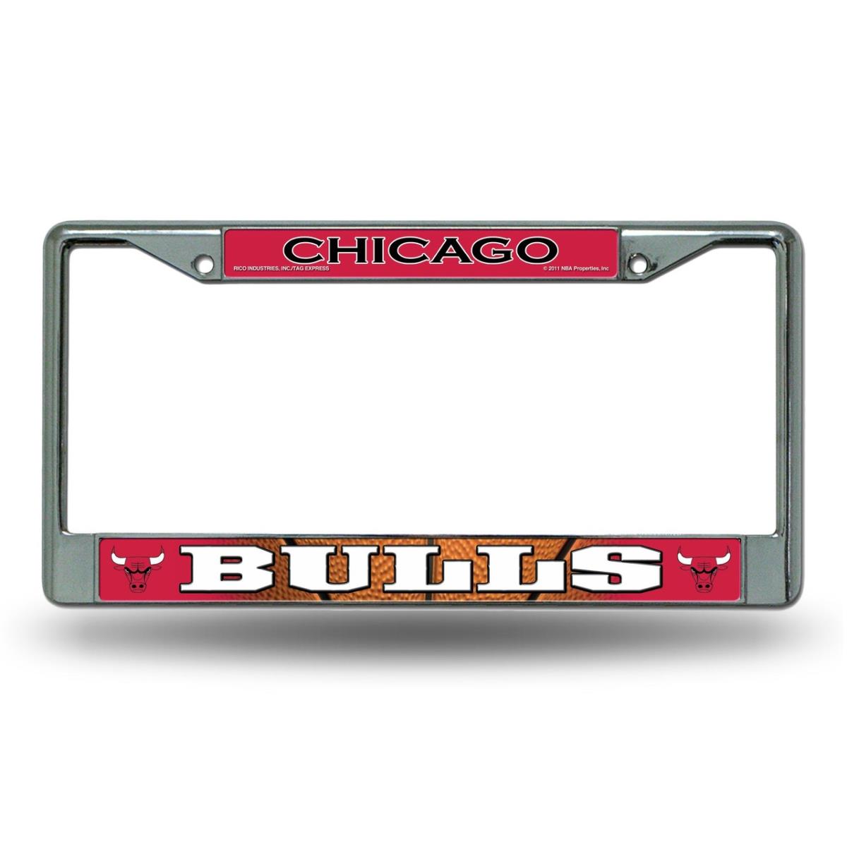 1140702613 Chicago Bulls Frame Chrome Printed Insert License Plate