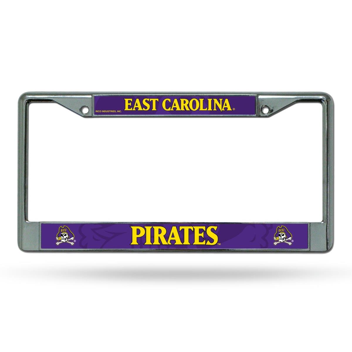 1140702625 East Carolina Pirates Frame Chrome Printed Insert License Plate