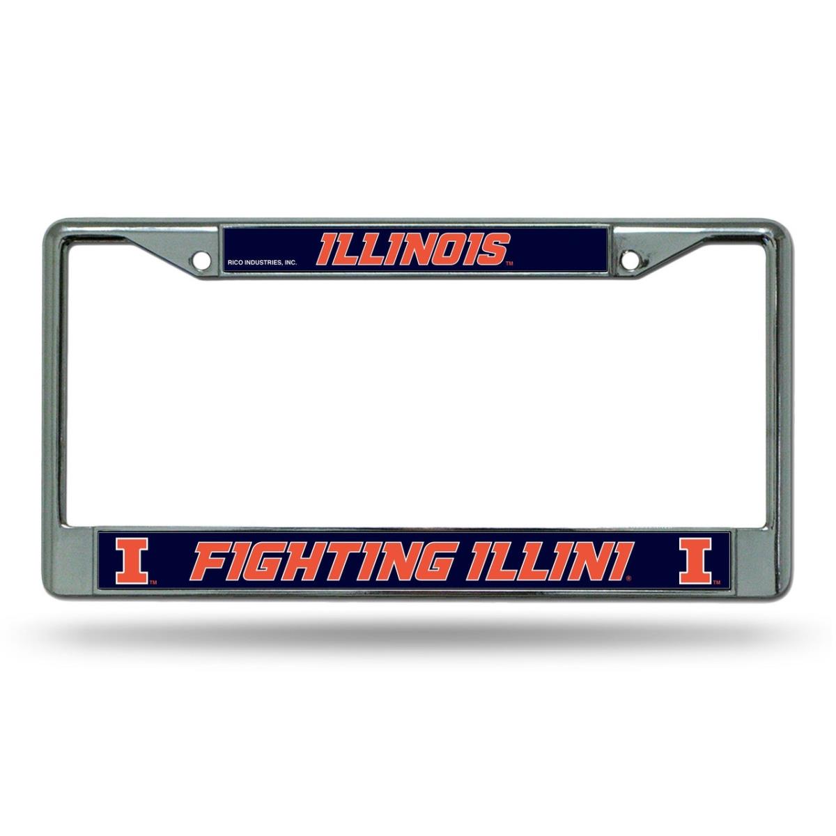 1140702629 Illinois Fighting Illini Frame Chrome Printed Insert License Plate