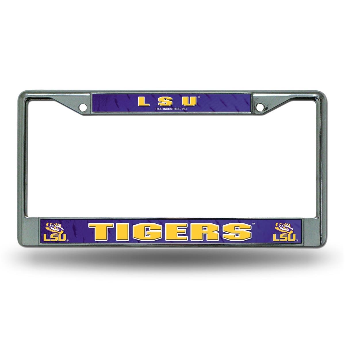 1140702635 LSU Tigers Frame Chrome Printed Insert License Plate