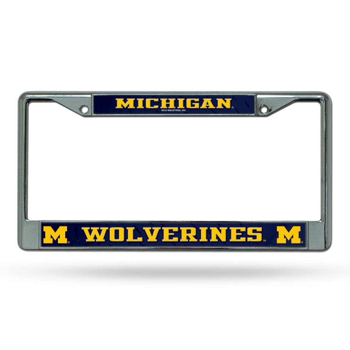 1140702636 Michigan Wolverines Frame Chrome Printed Insert License Plate