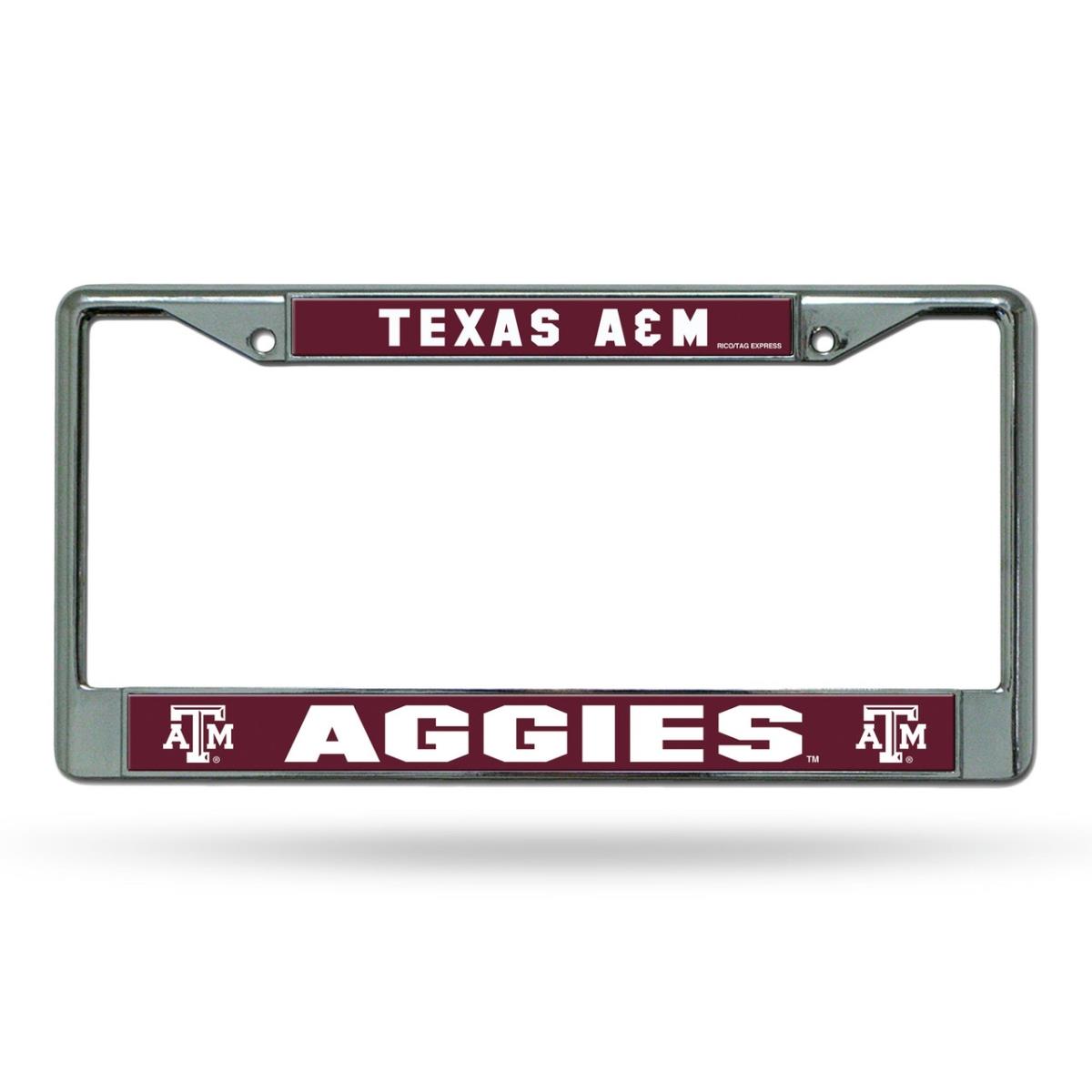 1140702642 Texas A&M Aggies Frame Chrome Printed Insert License Plate