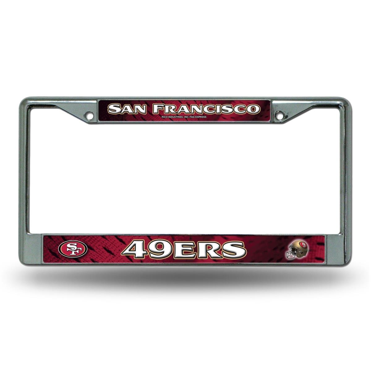 1140702645 San Francisco 49ers Frame Chrome Printed Insert License Plate