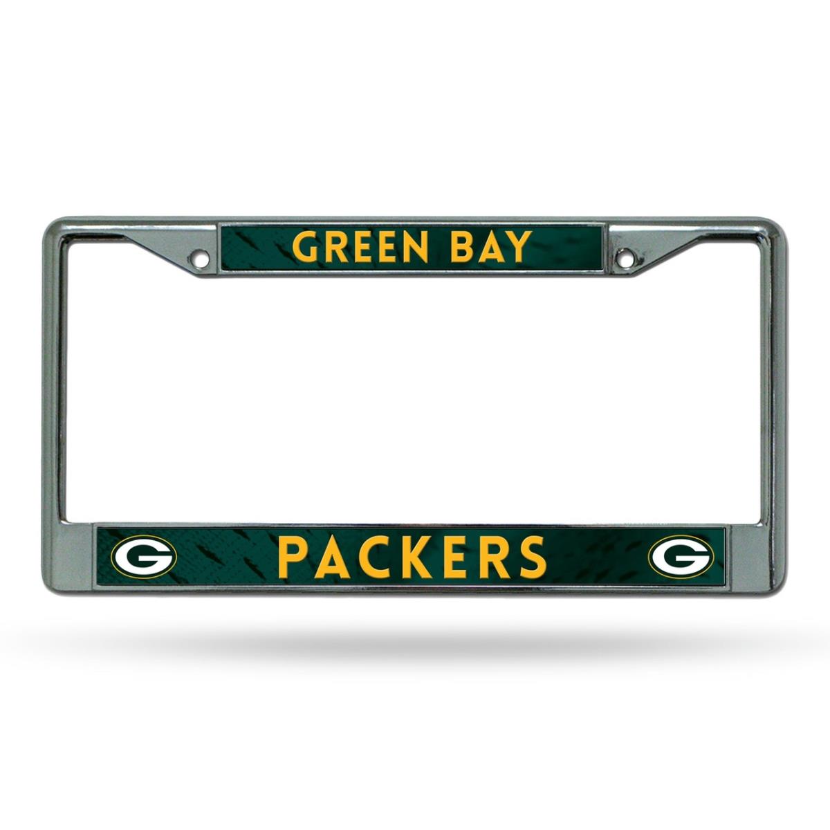 1140702656 Green Bay Packers Frame Printed Insert License Plate, Chrome