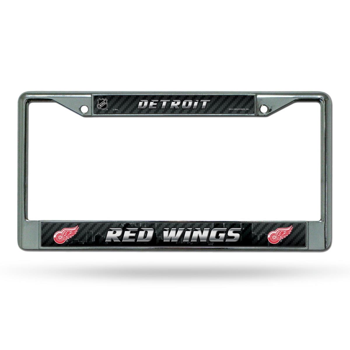 1140702669 Detroit Red Wings Frame Printed Insert License Plate, Chrome